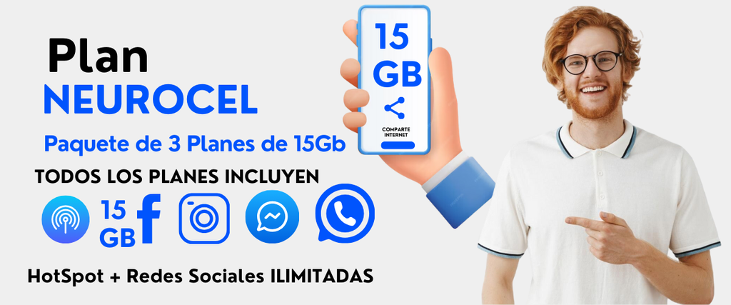 Paquete de 3  Planes de 15 Gb 